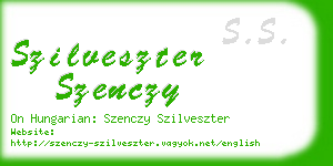 szilveszter szenczy business card